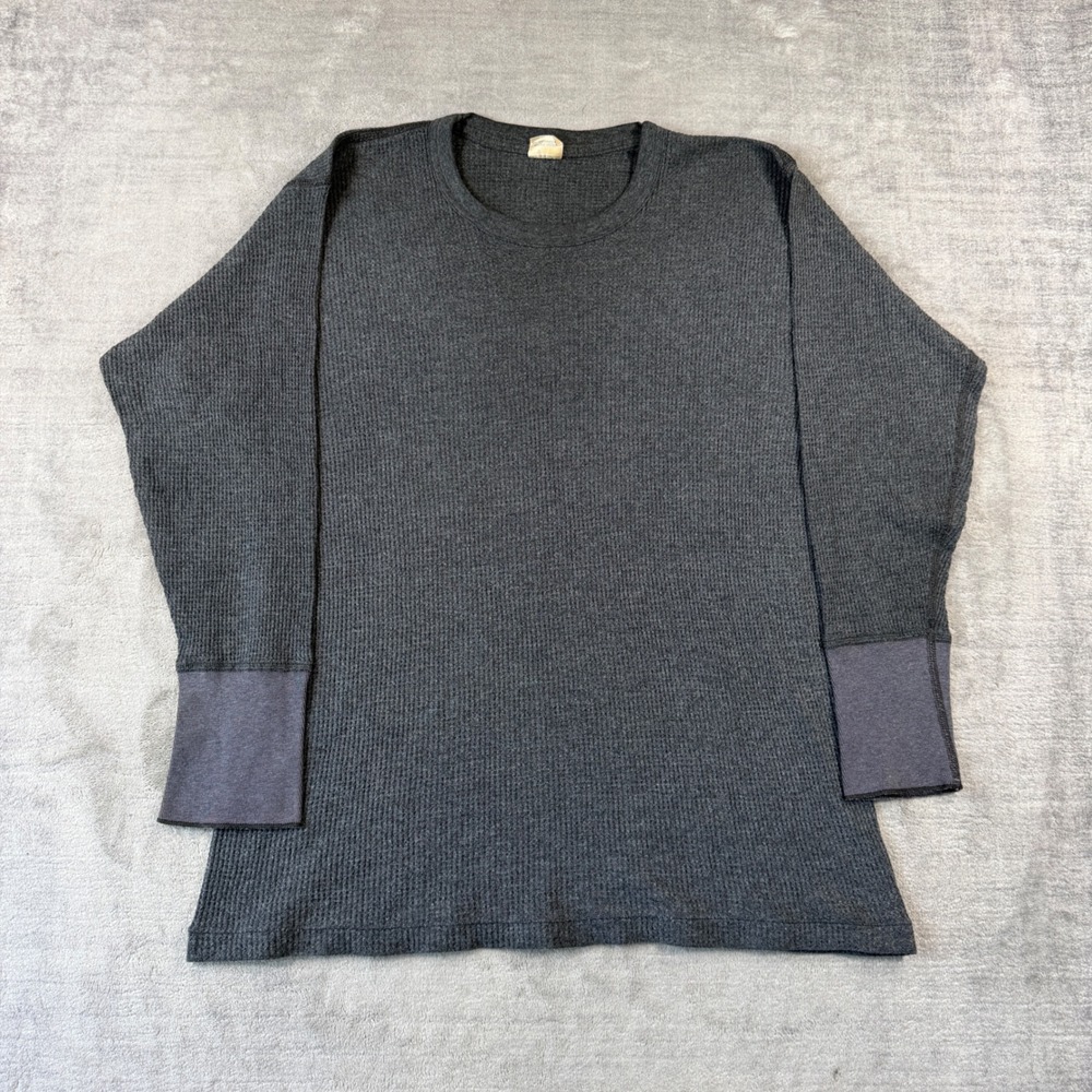 Vintage Stanfields Scots Shirt Mens XL Grey Thermal Waffle Knit Base Layer
